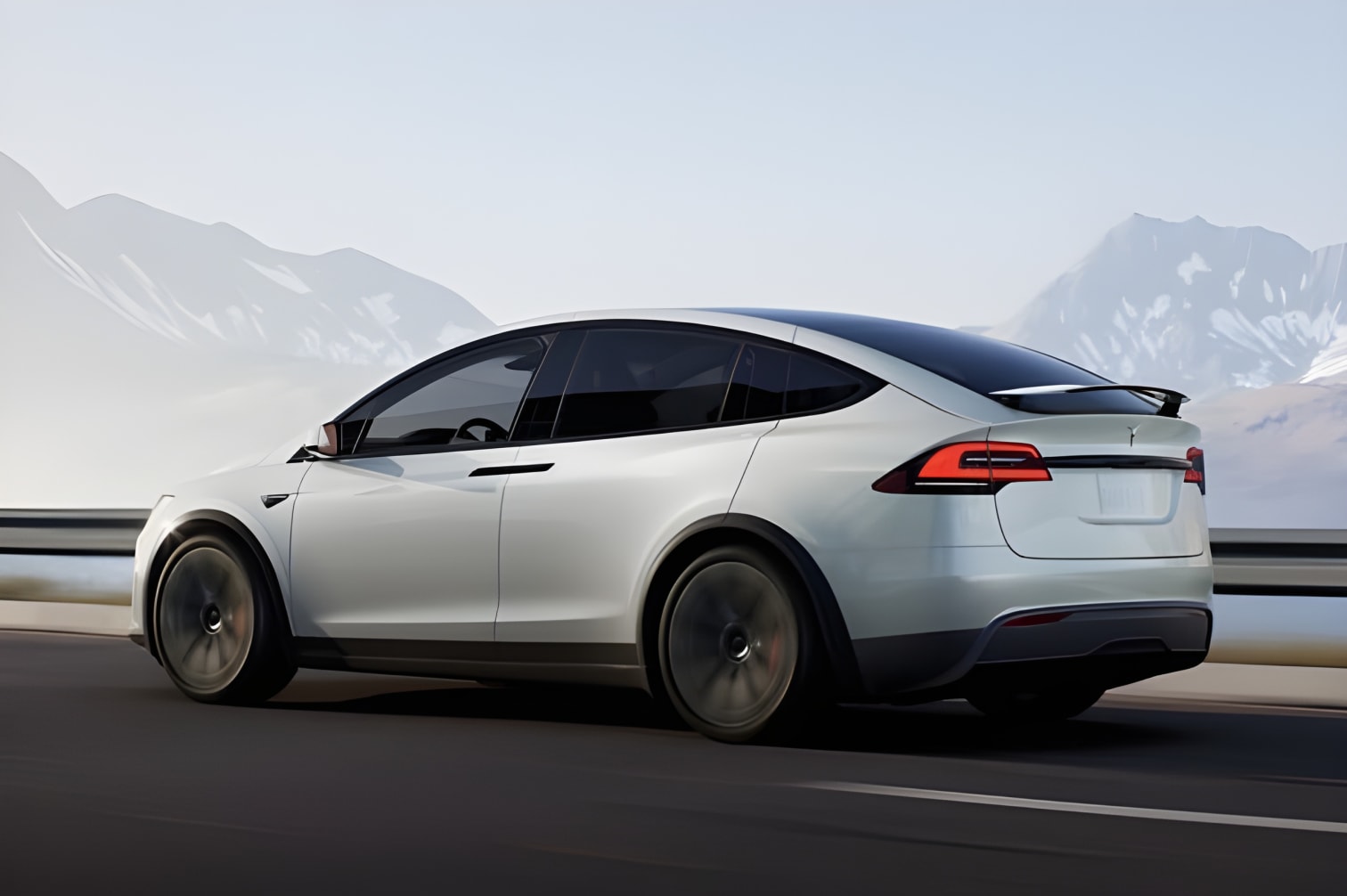 Hông xe Tesla Model X màu đen