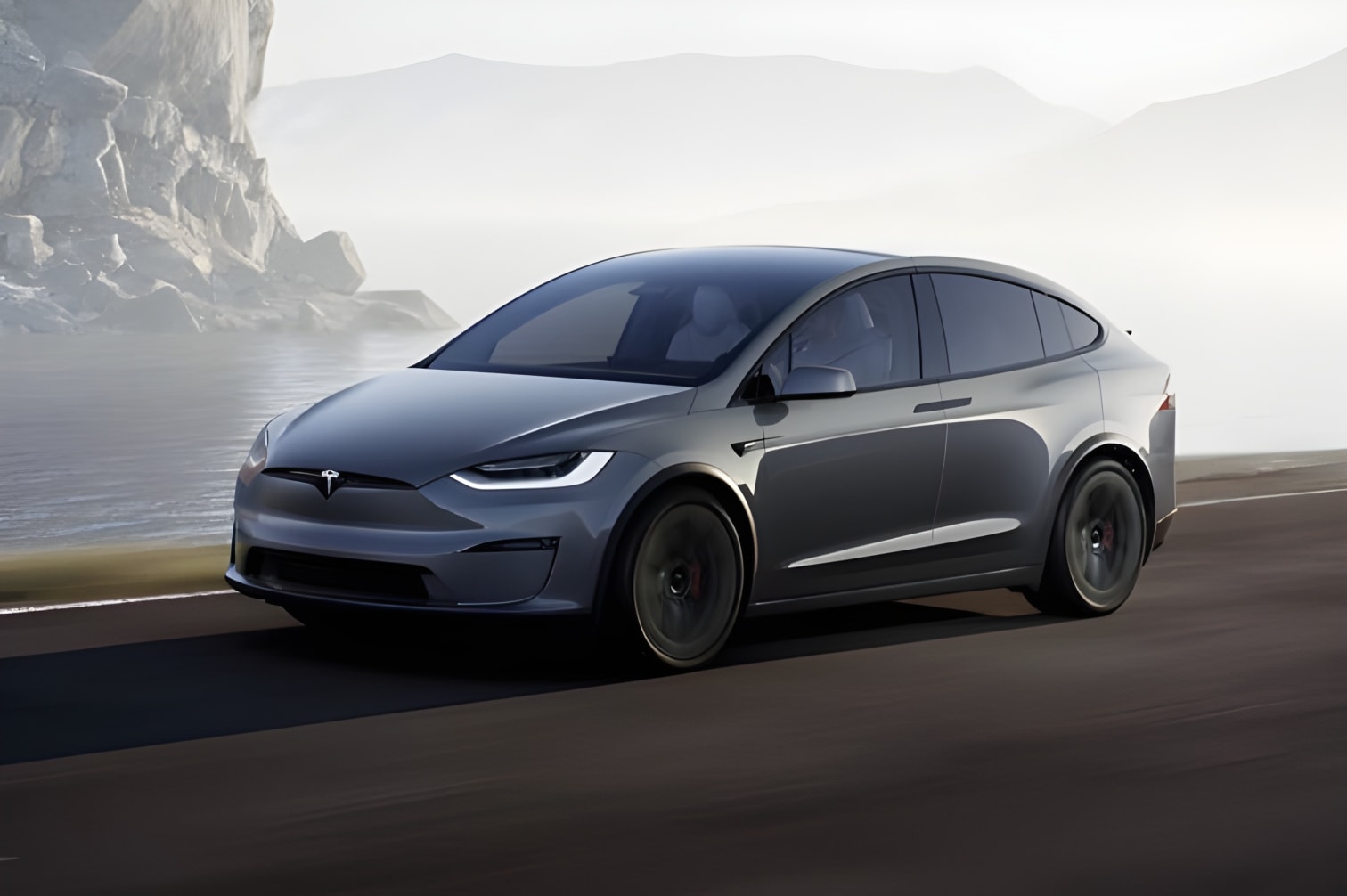 Thân xe Tesla Model X góc nghiêng
