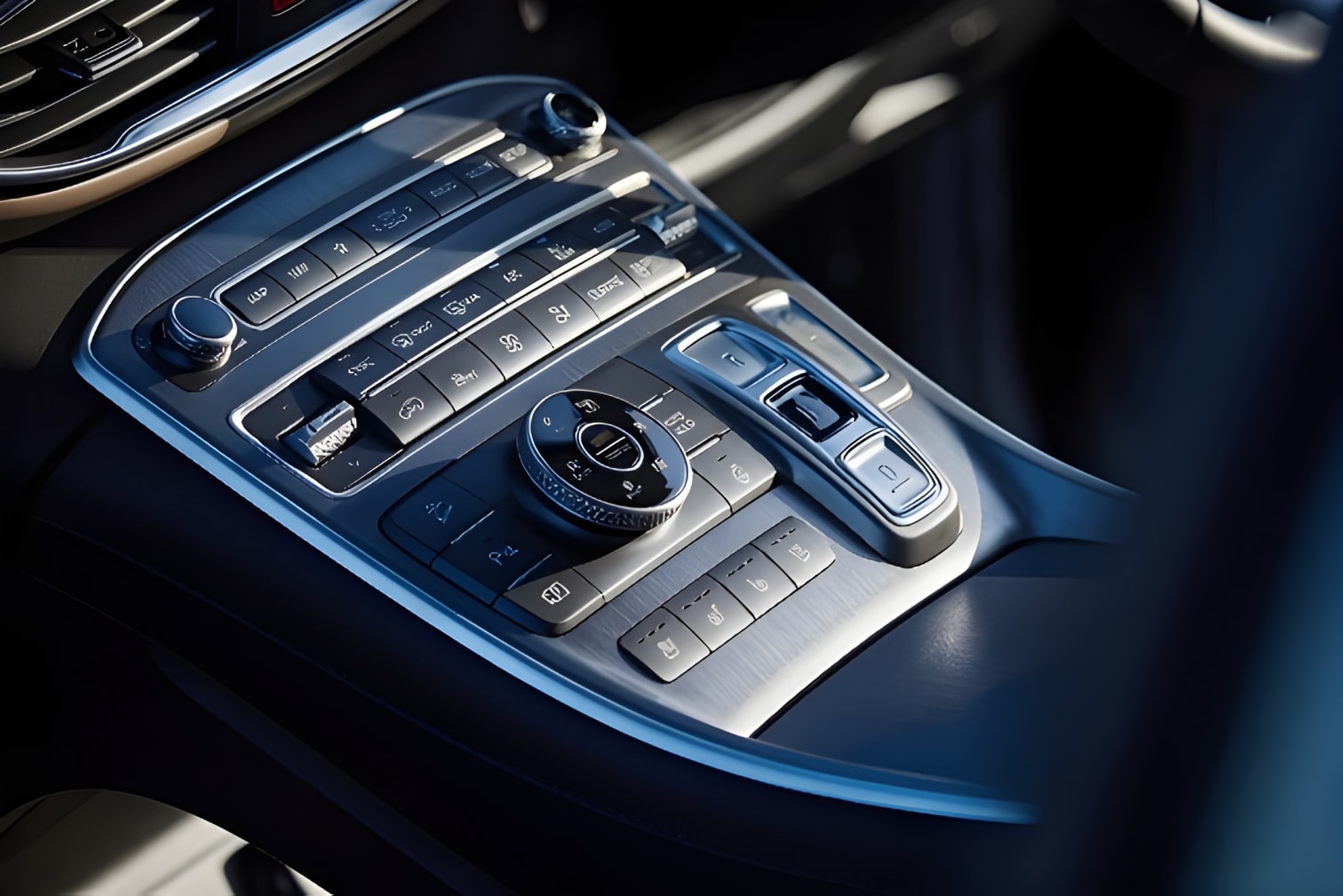 Trung tâm điều khiển Hyundai Santa Fe Hybrid tiện nghi hiện đại
