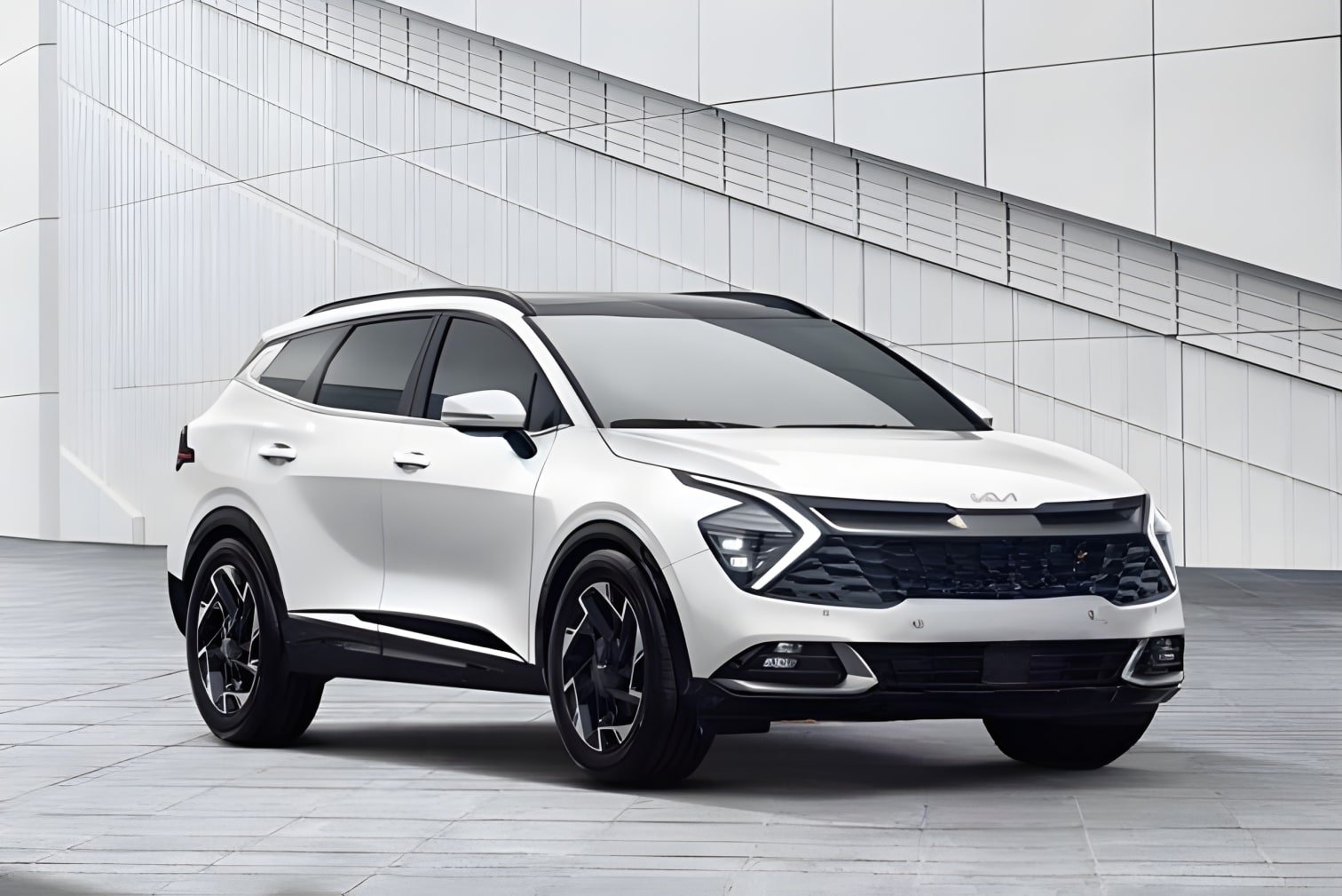 Phần đầu và sườn xe Kia Sportage nhìn nghiêng