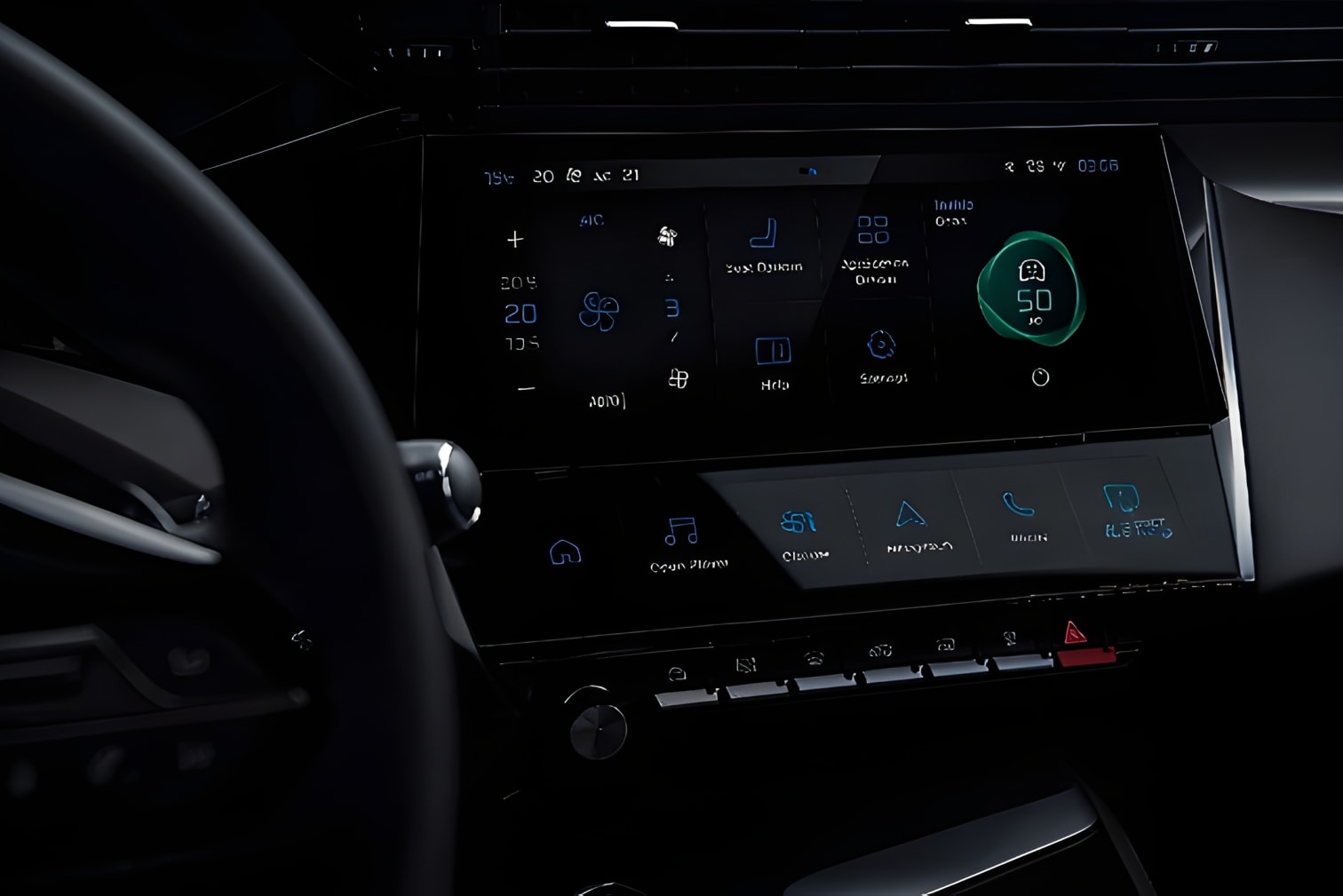 Màn hình giải trí cảm ứng trung tâm trên xe Peugeot 308