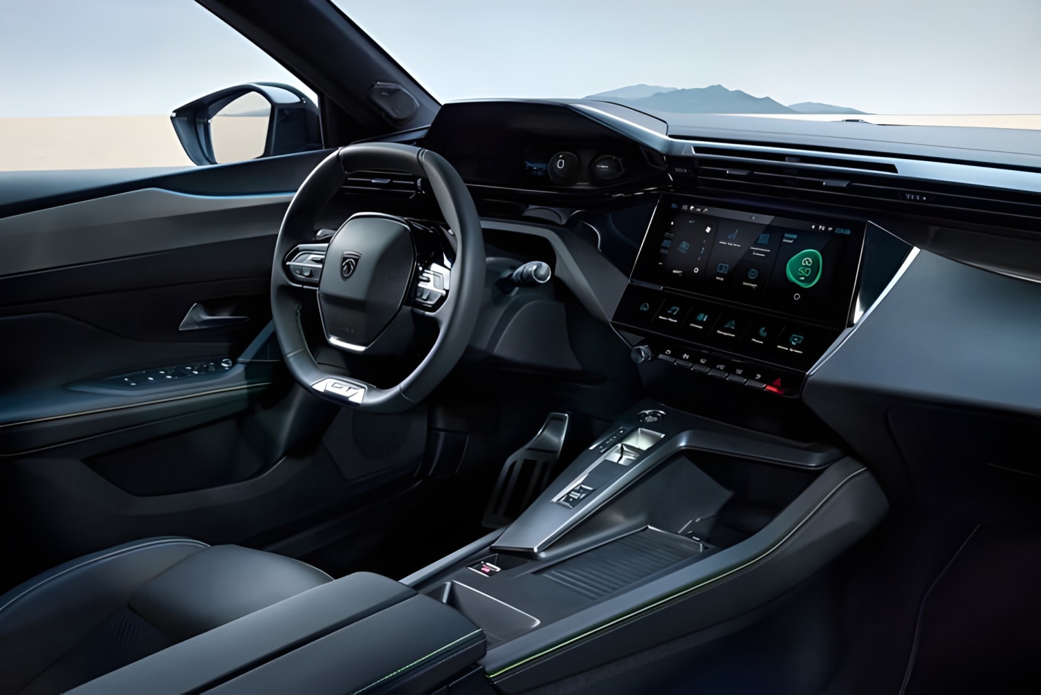 Vô lăng Peugeot 408 dạng D-cut tích hợp nút điều khiển