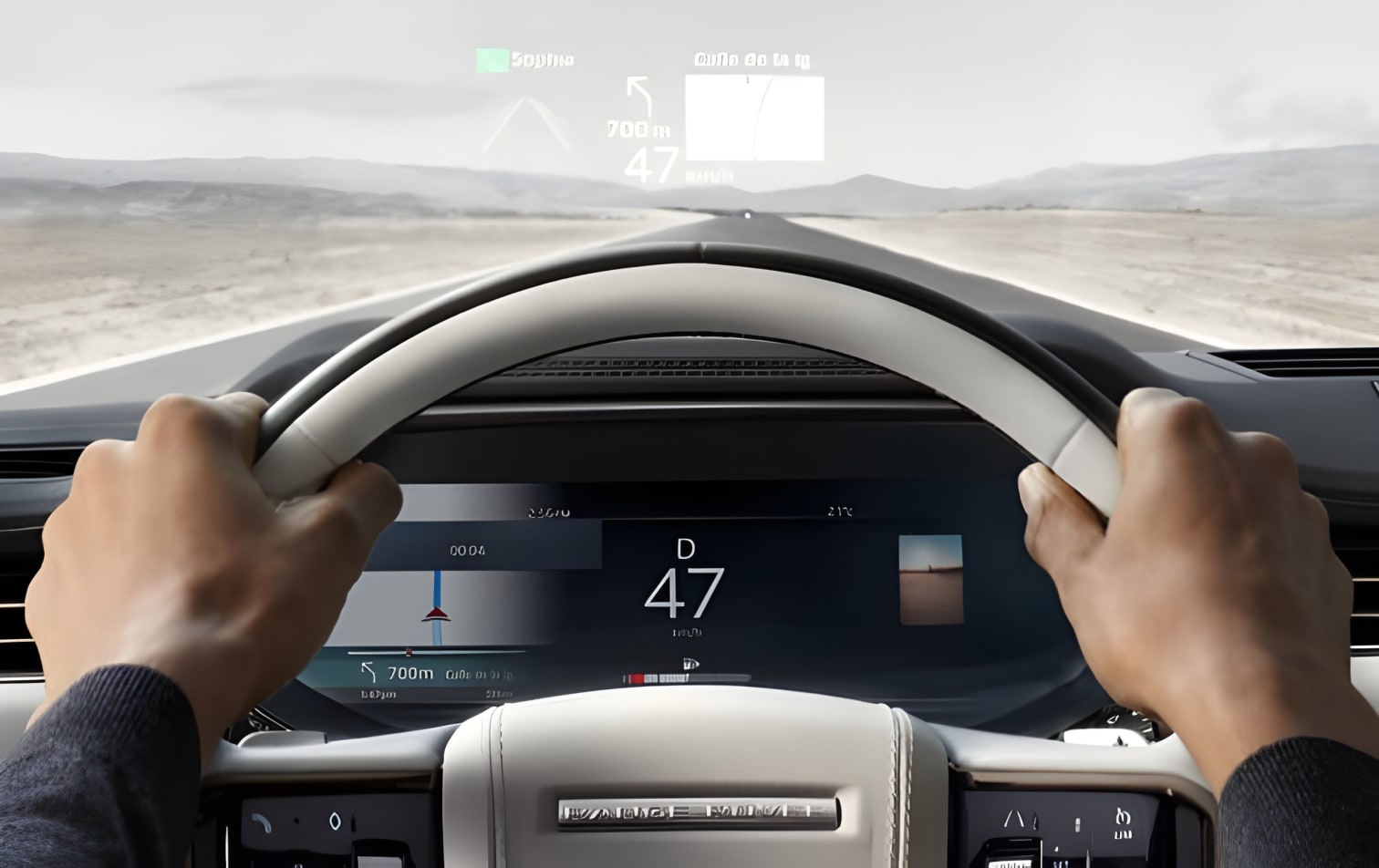 Màn hình HUD hiển thị kính lái Range Rover Sport