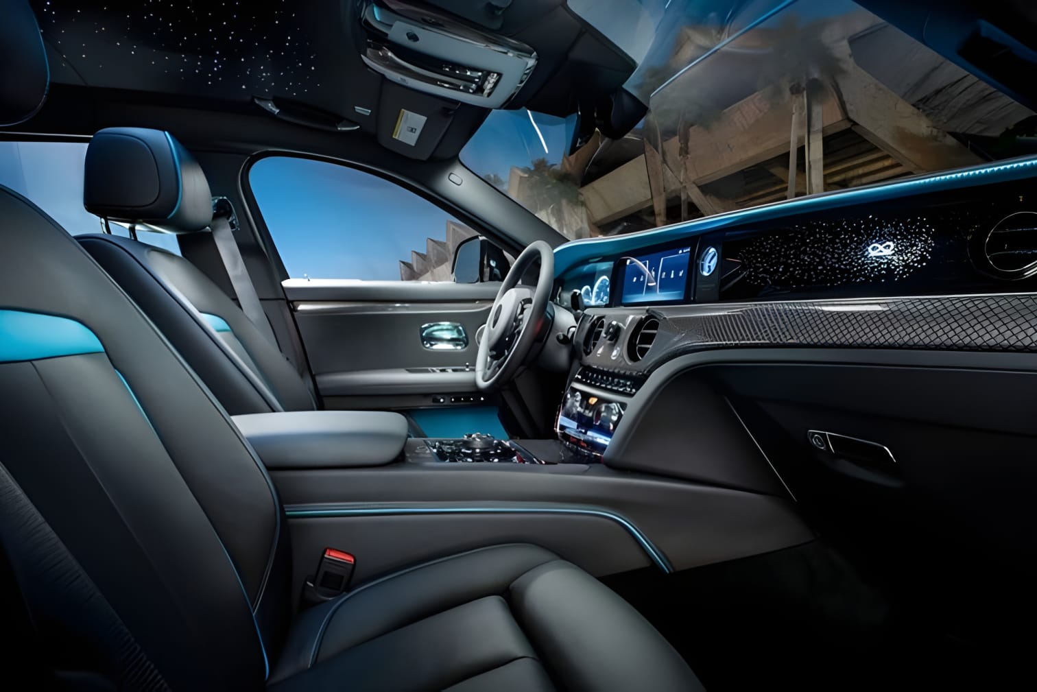 Không gian khoang lái rộng rãi của Rolls-Royce Ghost Black Badge