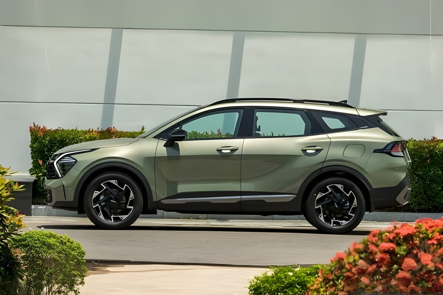Thân xe Kia Sportage 2024 với đường gân sắc nét
