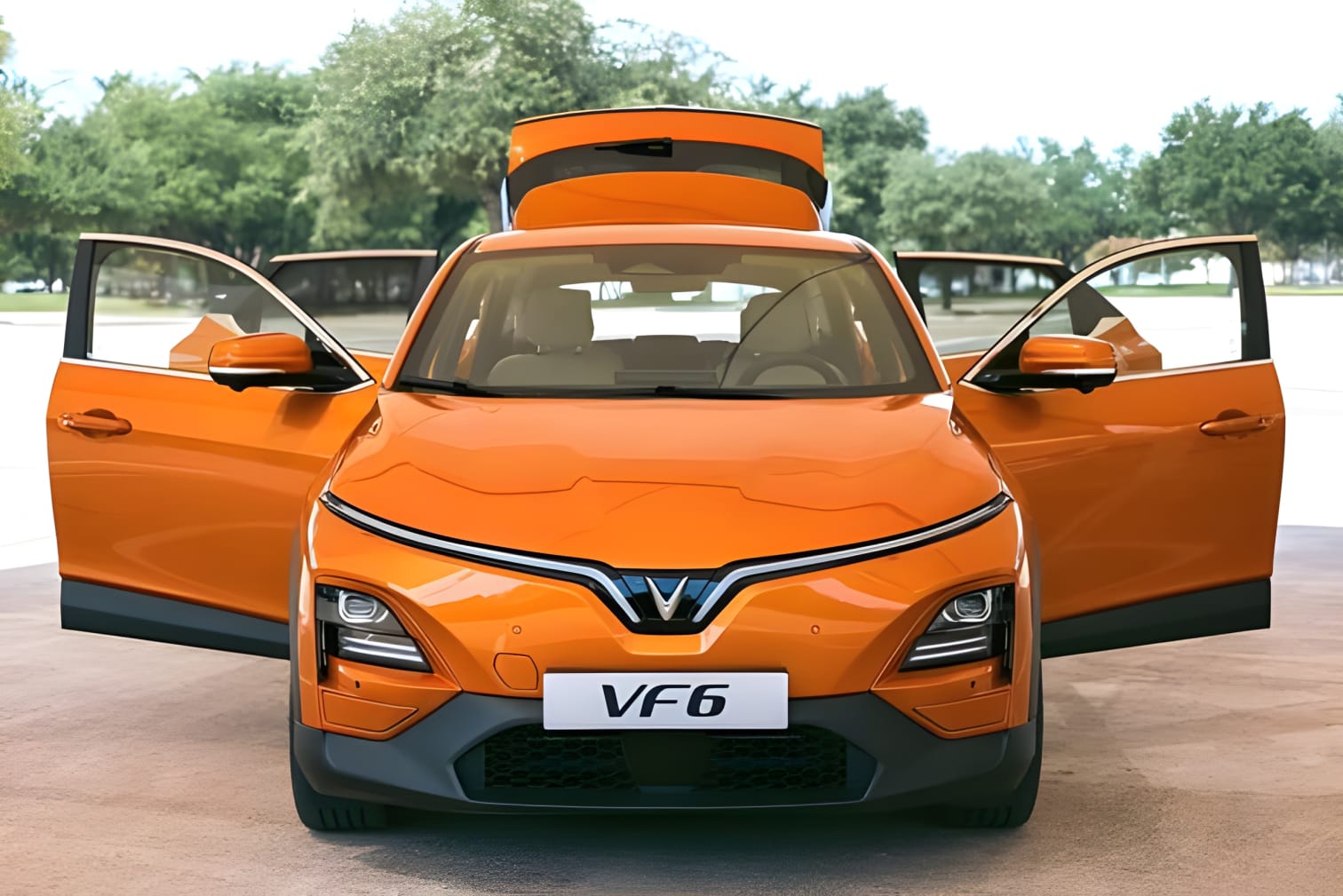 Phần đầu xe VinFast VF6 bản thương mại góc chính diện